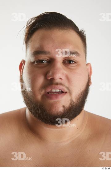 Head Man White Overweight Studio photo references