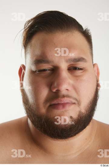 Head Man White Overweight Studio photo references