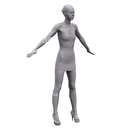 Whole Body Woman White 3D Artec Bodies