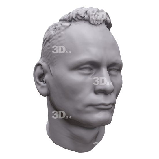 Head Man White 3D Artec Heads