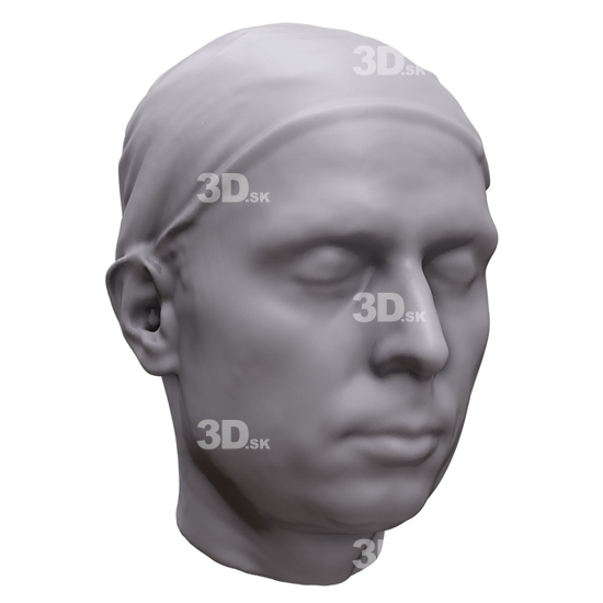 Head Man White 3D Artec Heads