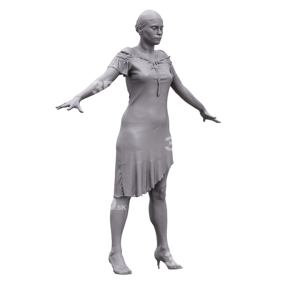 Whole Body Woman White 3D Artec Bodies