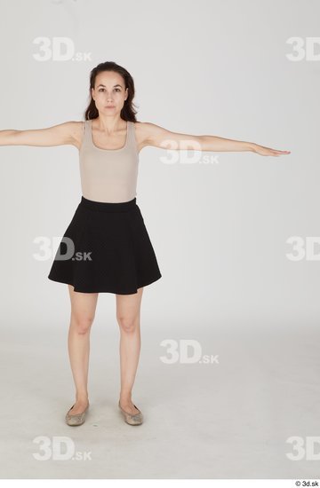 Whole Body Woman T poses White Casual Slim Standing Street photo references