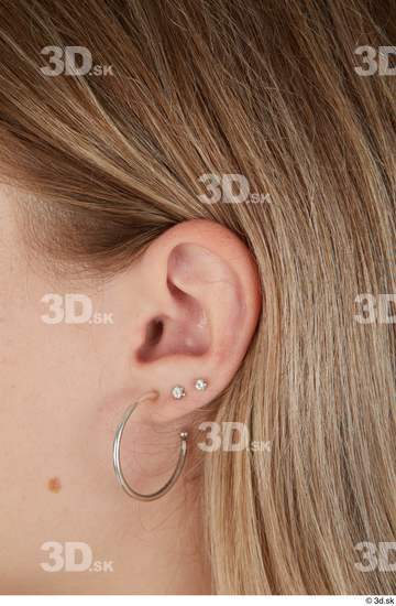 Ear Woman White Casual Slim Street photo references