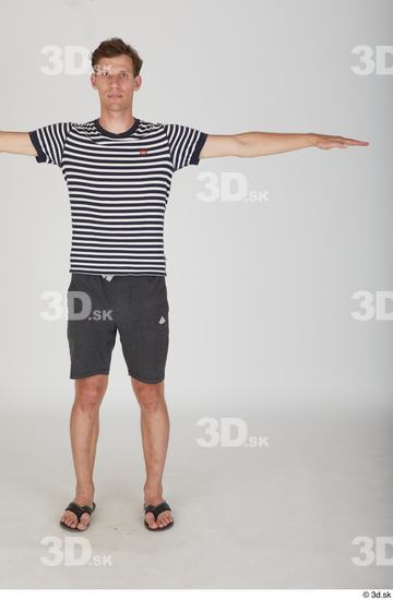 Whole Body Man T poses White Casual Slim Standing Street photo references