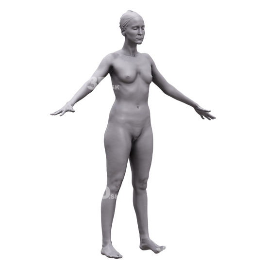 Whole Body Woman White 3D Artec Bodies