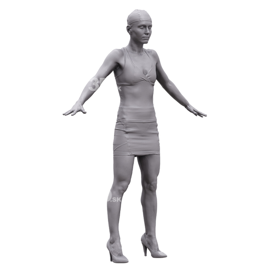 Whole Body Woman White 3D Artec Bodies