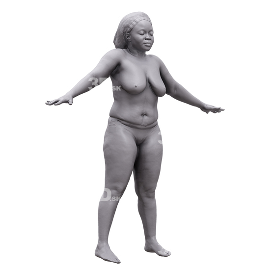 Whole Body Woman Black 3D Artec Bodies