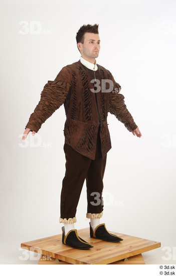 Whole Body Man White Historical Jacket Costume photo references