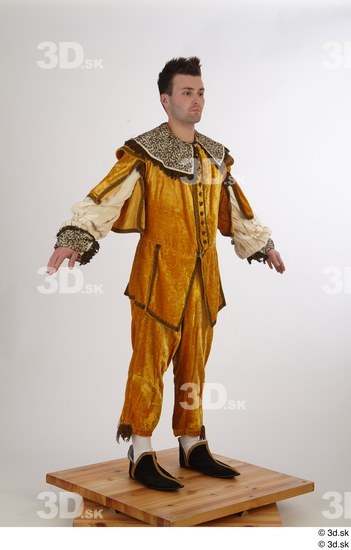 Whole Body Man White Historical Costume photo references