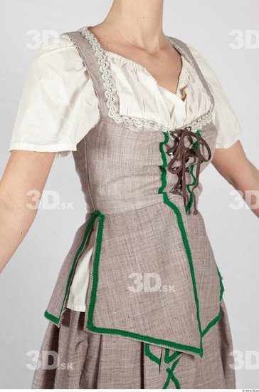 Upper Body Woman White Historical Dress Costume photo references