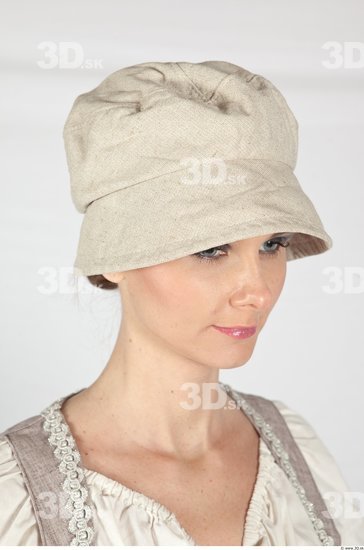 Head Woman White Historical Caps & Hats Dress Costume photo references