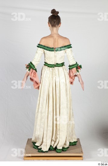 Whole Body Woman White Historical Dress Costume photo references