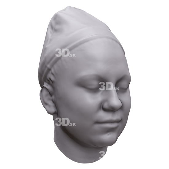 Head Woman Black 3D Artec Heads