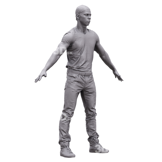 Whole Body Man White 3D Artec Bodies