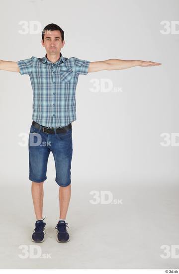 Whole Body Man T poses White Casual Slim Standing Street photo references