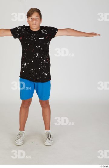 Whole Body Man T poses Casual Slim Standing Street photo references