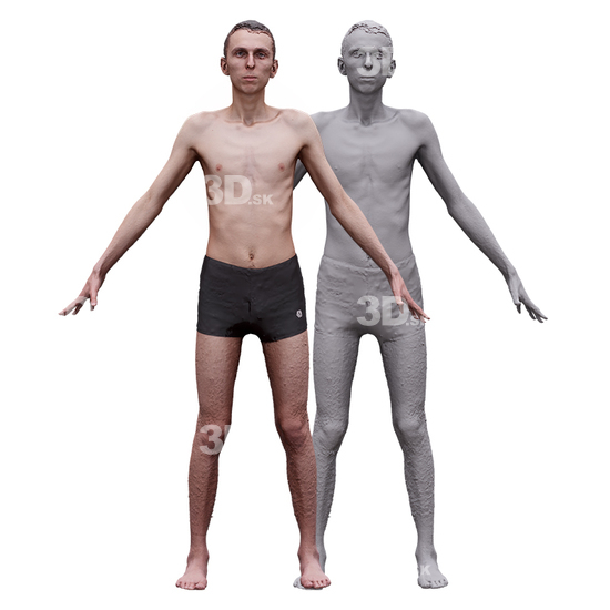 Whole Body Man Underwear Hispanic 3D RAW A-Pose Bodies