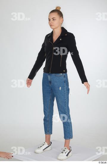 Woman White Slim Female Studio Poses