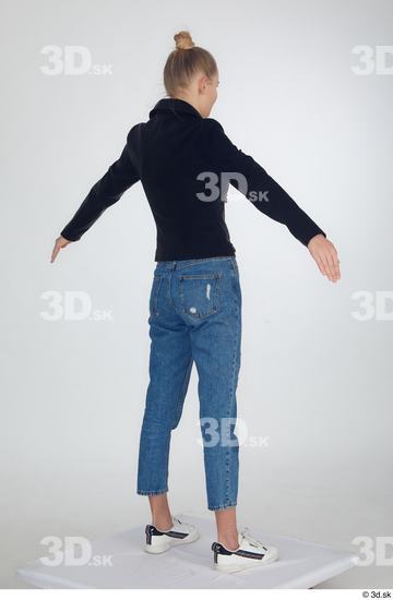 Woman White Slim Female Studio Poses