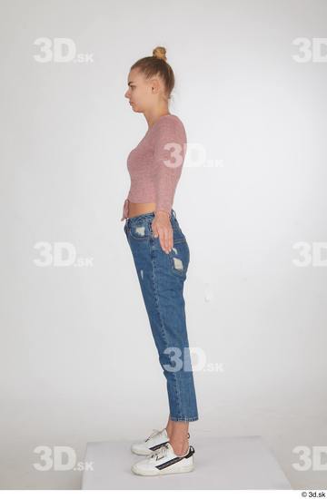 Woman White Slim Female Studio Poses