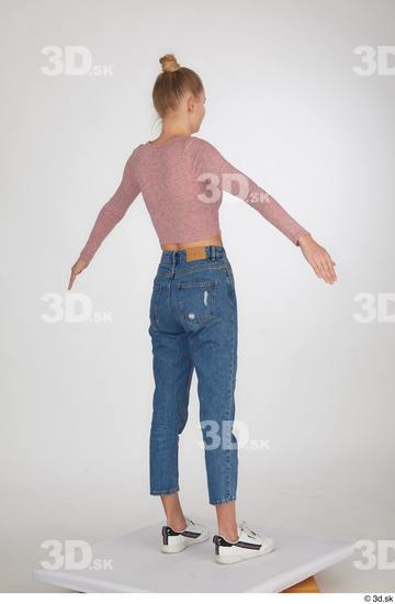 Woman White Slim Female Studio Poses