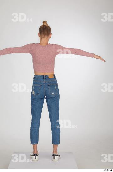 Woman White Slim Female Studio Poses