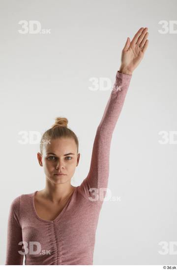 Woman White Slim Female Studio Poses