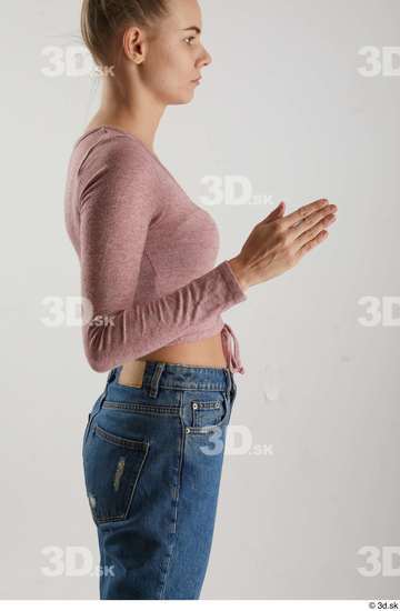 Woman White Slim Female Studio Poses