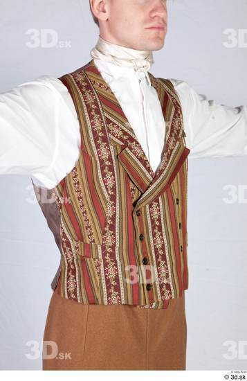 Upper Body Man White Shirt Vest Costume photo references