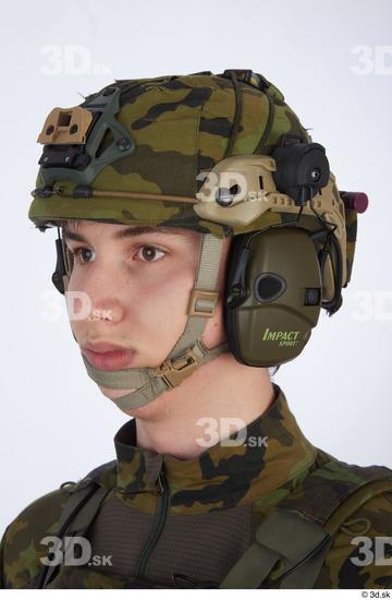 Head Man White Army Uniform Helmet Slim Street photo references