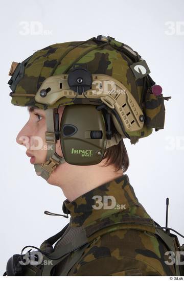 Head Man White Army Uniform Helmet Slim Street photo references