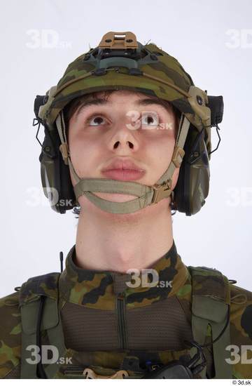 Head Man White Army Uniform Helmet Slim Street photo references