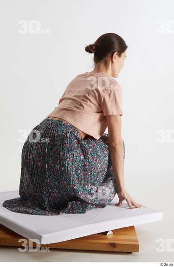 Woman White Slim Female Studio Poses