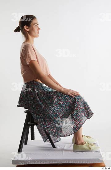 Woman White Slim Female Studio Poses