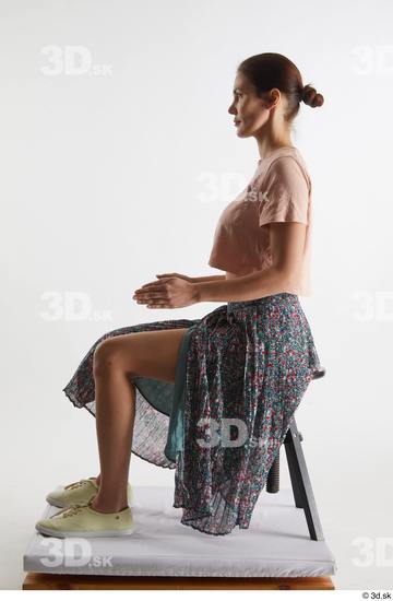 Woman White Slim Female Studio Poses