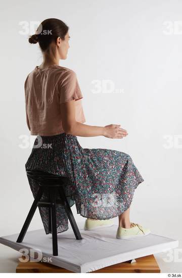 Woman White Slim Female Studio Poses