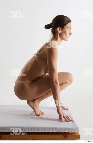 Woman White Slim Female Studio Poses