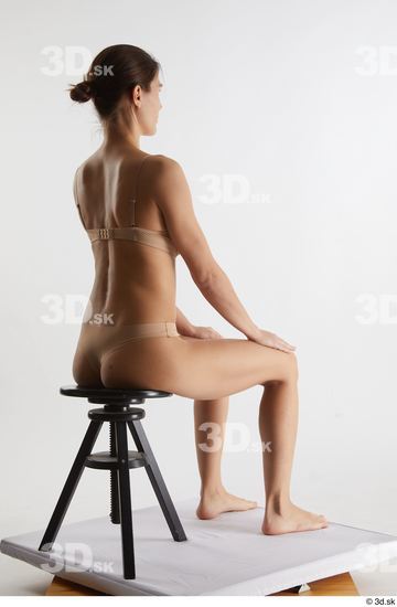 Woman White Slim Female Studio Poses