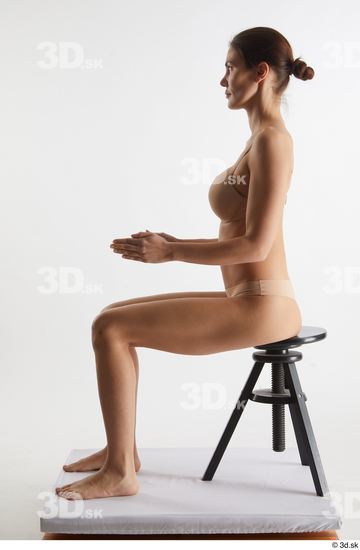 Woman White Slim Female Studio Poses