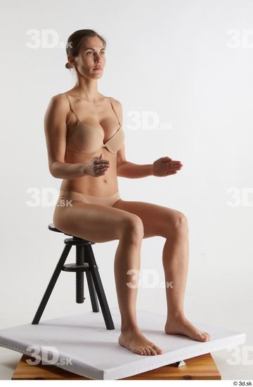 Woman White Slim Female Studio Poses