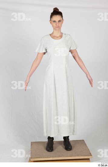 Whole Body Woman White Dress Costume photo references