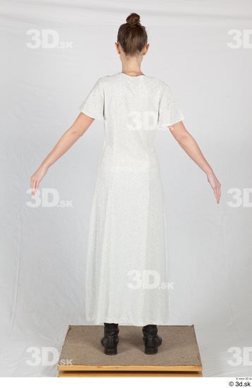 Whole Body Woman White Dress Costume photo references