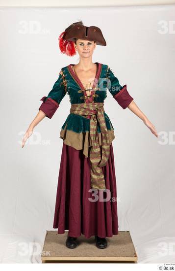 Whole Body Woman White Historical Costume photo references