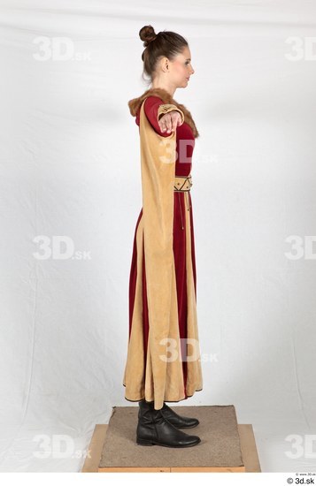 Whole Body Woman T poses White Historical Costume photo references