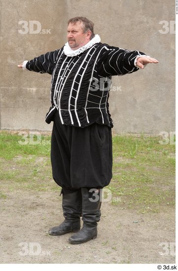 Whole Body Man T poses White Historical Costume photo references