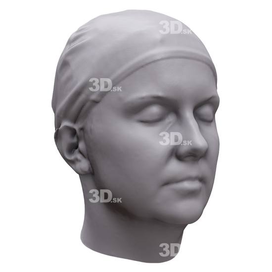 Head Woman White 3D Artec Heads