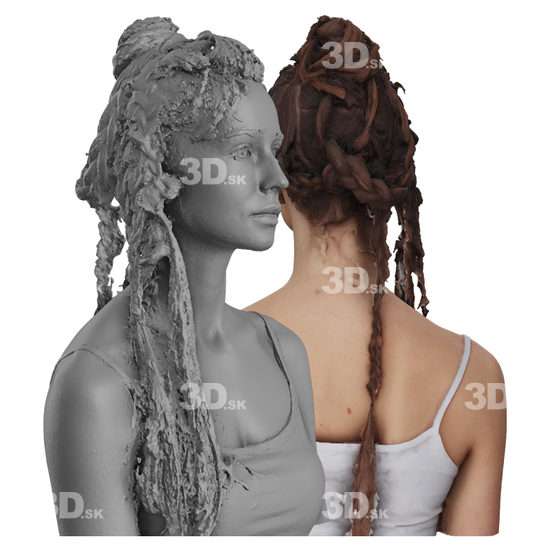 Hair Woman White 3D Groom Raw