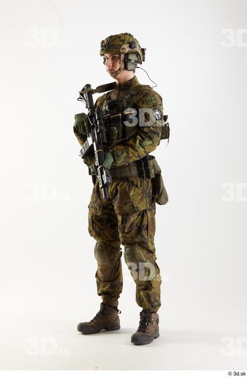 Man White Uniform Studio photo references