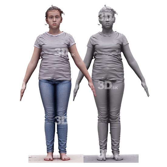 Whole Body Woman White  3D RAW A-Pose Bodies